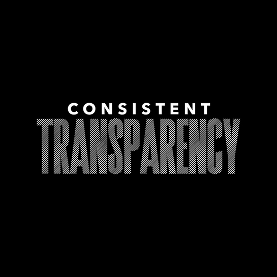 Consistent transparency logo in a black background