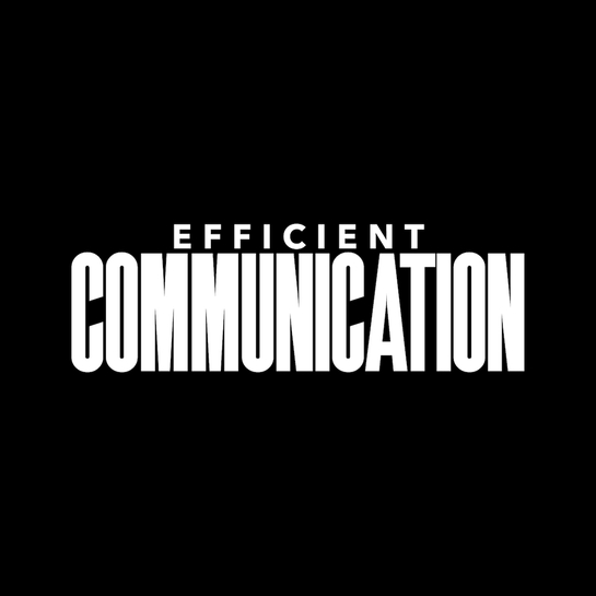 Efficient communication logo in a black background